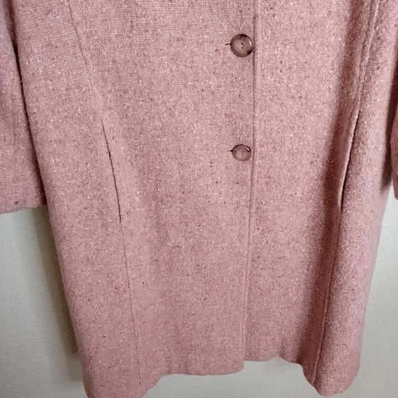 Marvin Richards pink peacoat button down wool blend coat sz 12 - Picture 3 of 12